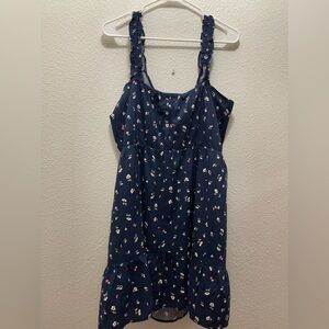 Banana republic navy blue floral mini dress